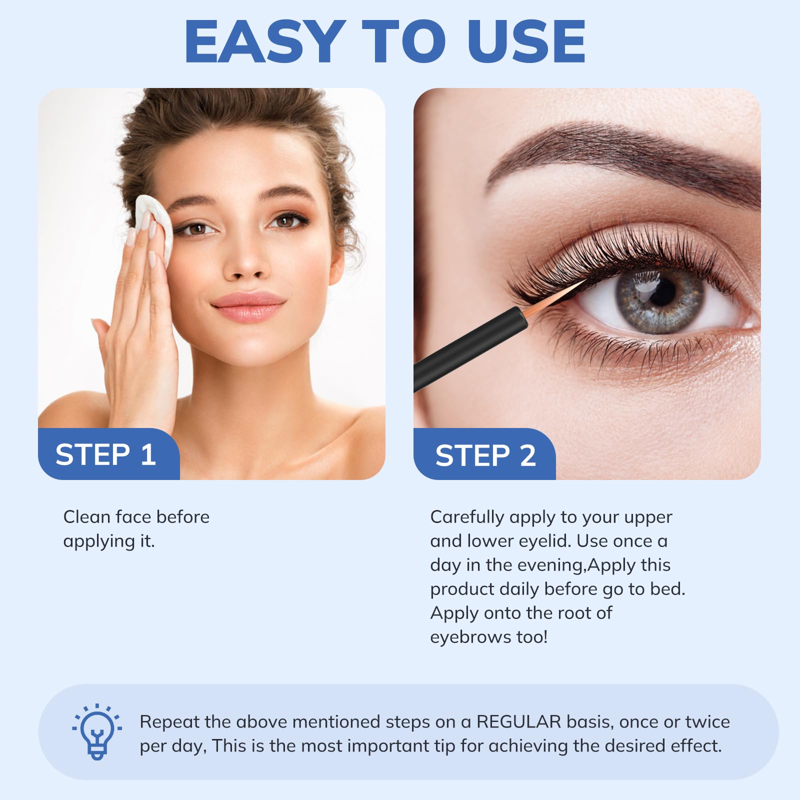 Best Lash Growth Serum for Longer, Thicker Eyelashes & Brows - Natural & Extension Safe Formula - Perfect Gift for Women - Enhance Your Look for Daily Use, Special Occasions & Nighttime Routine