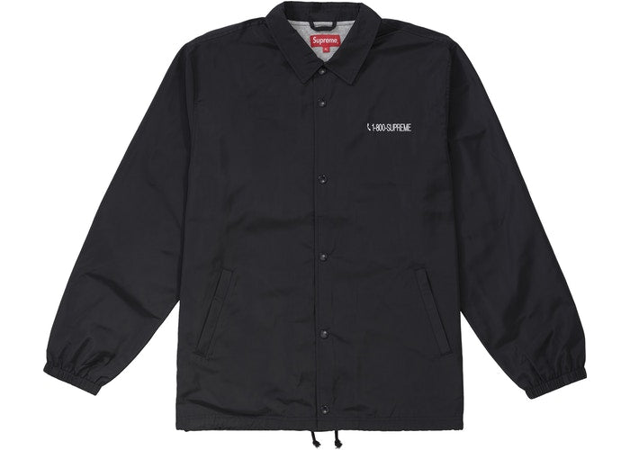 Supreme 1 800 Coaches Jacket - Black Windbreaker for Men | Vintage Streetwear Style | Perfect for Urban Fashion & Skateboarding