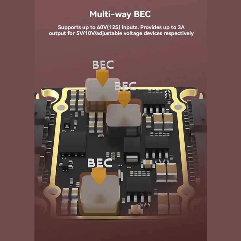 RUSHFPV H7 PRO Flight Controller - Dual Gyroscope, 3CH BEC, High Load Capacity for FPV RC Drones | Perfect for Racing, Freestyle & Aerial Photography