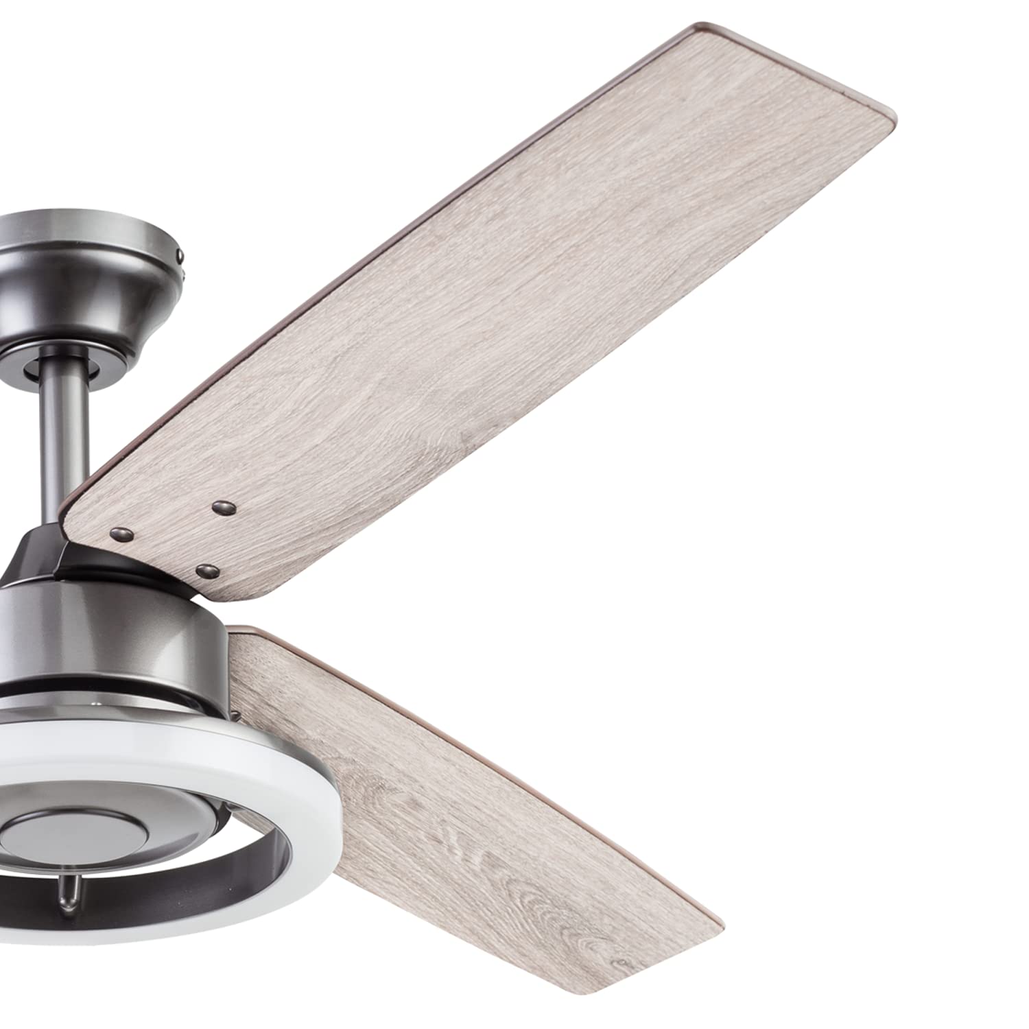 Prominence Home 51488-01 Orbis 52-Inch Gun Metal Ceiling Fan with Light Kit - Modern Indoor Cooling for Living Room, Bedroom & Office