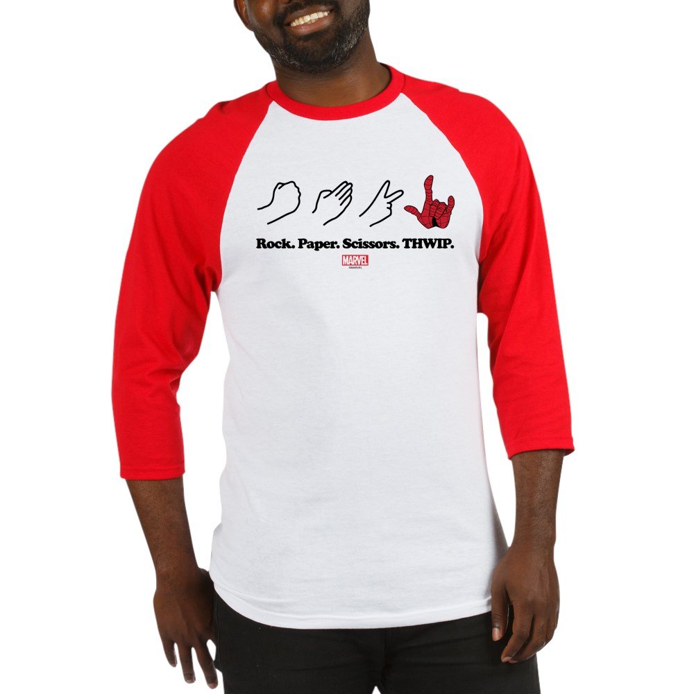 Spider-Man Thwip Baseball Tee - Marvel Superhero Graphic T-Shirt for Men & Women | Casual Wear, Cosplay, Comic Con Outfits