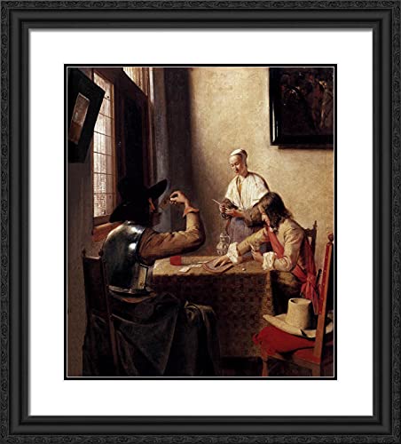 Black Ornate Wood Frame with Double Matting