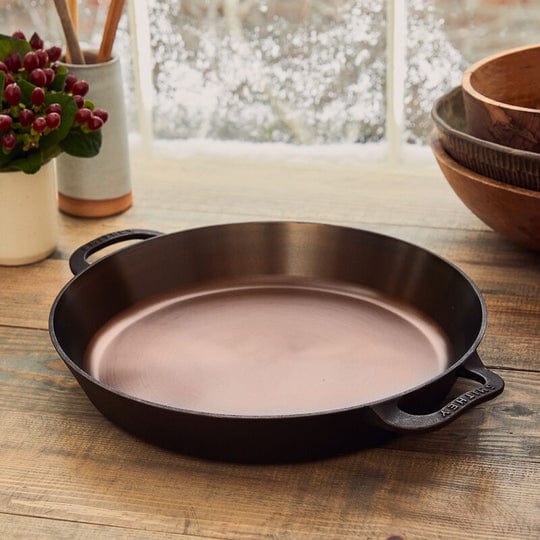 Smithey Ironware 14-Inch Dual Handle Cast Iron Skillet - Polished Cast Iron Frying Pan for Roasting, Frying, Grilling & BBQ - Made in USA - Perfect for Camping, Outdoor Cooking & Home Kitchen Use