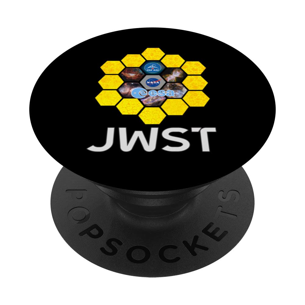 James Webb Space Telescope Hexagon Mirrors Galaxy Stars JWST PopSockets Swappable PopGrip - Perfect for Phones, Tablets & Laptops - Great Gift for Astronomy & Space Enthusiasts
