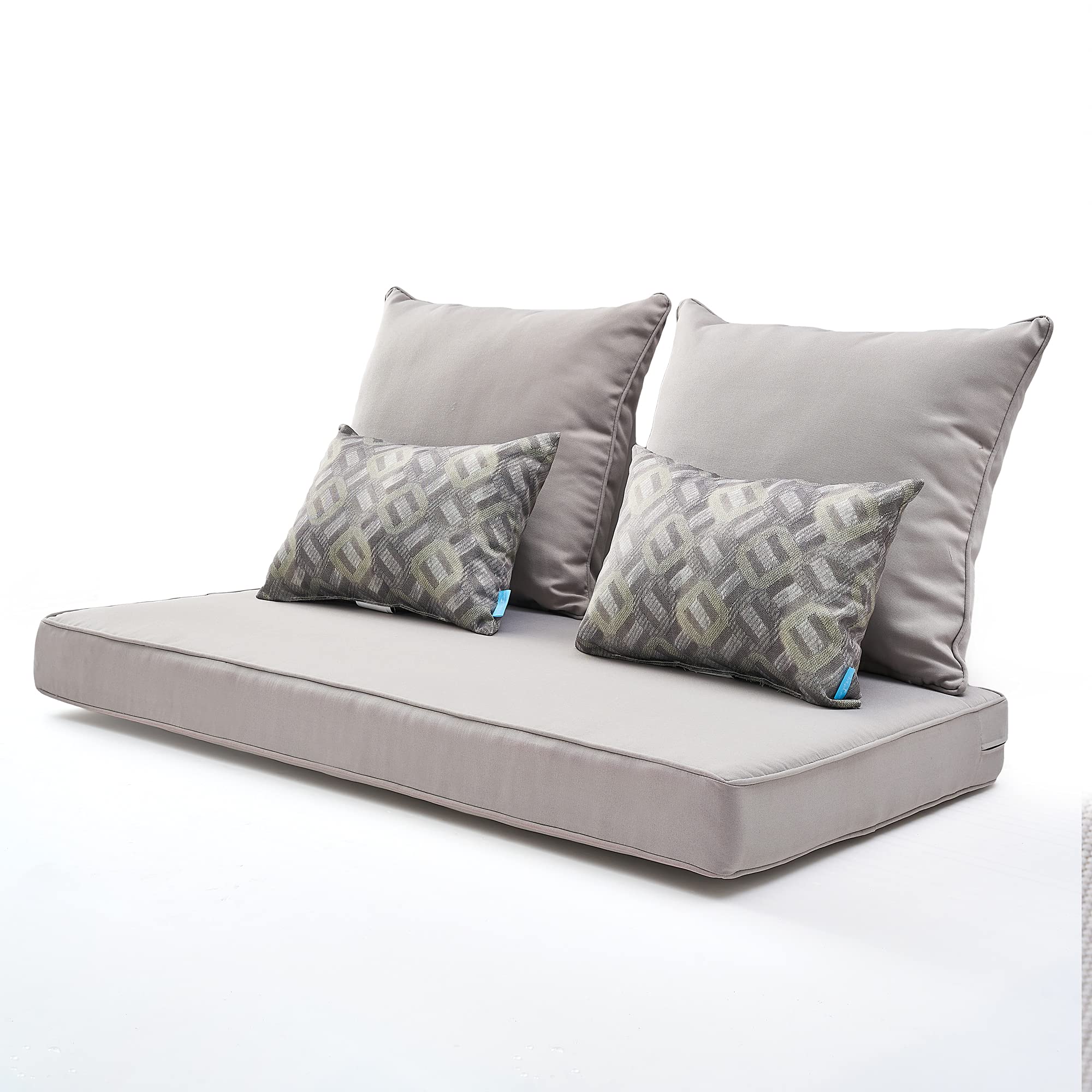 ARTPLAN All-Weather Deep Seating Loveseat Cushions Set of 5 - Waterproof Outdoor Patio Furniture Cushions for Sofa, Chair & Garden Lounge (Beige, 24x24in) - Perfect for Backyard, Poolside & Deck Relaxation