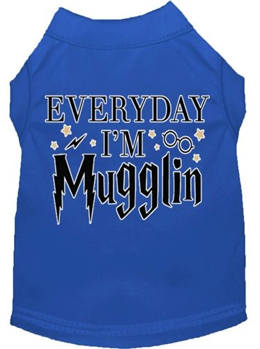 Everyday I'm Mugglin Funny Dog T-Shirt - Soft Cotton Screen Print Tee in Multiple Colors for Pet Lovers - Perfect for Casual Wear, Dog Walks & Pet Owner Gifts