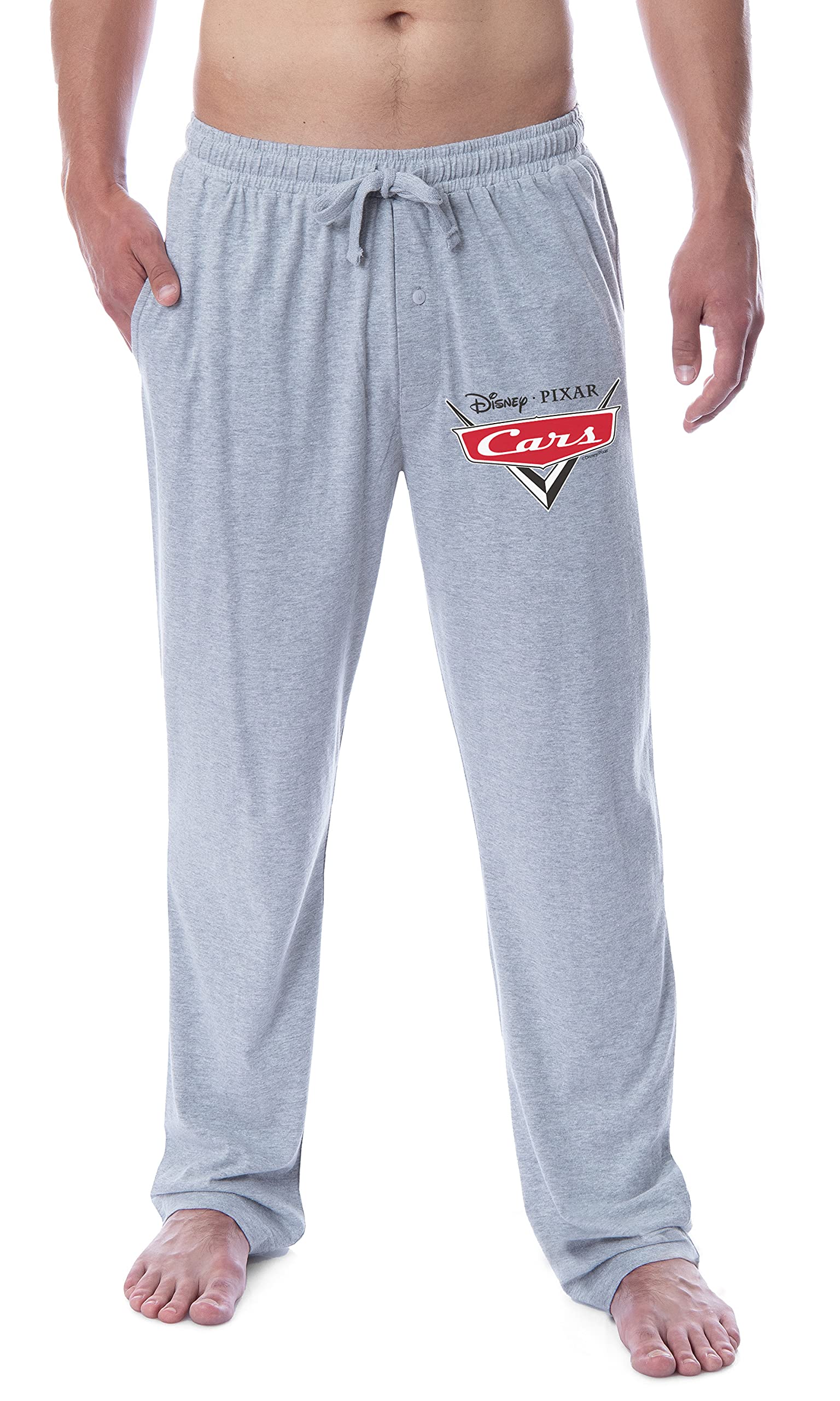 Disney Cars Movie Vector Logo Men's Sleep Pajama Pants - X-Large Grey | Soft Lounge Pants for Movie Nights & Relaxation at Home