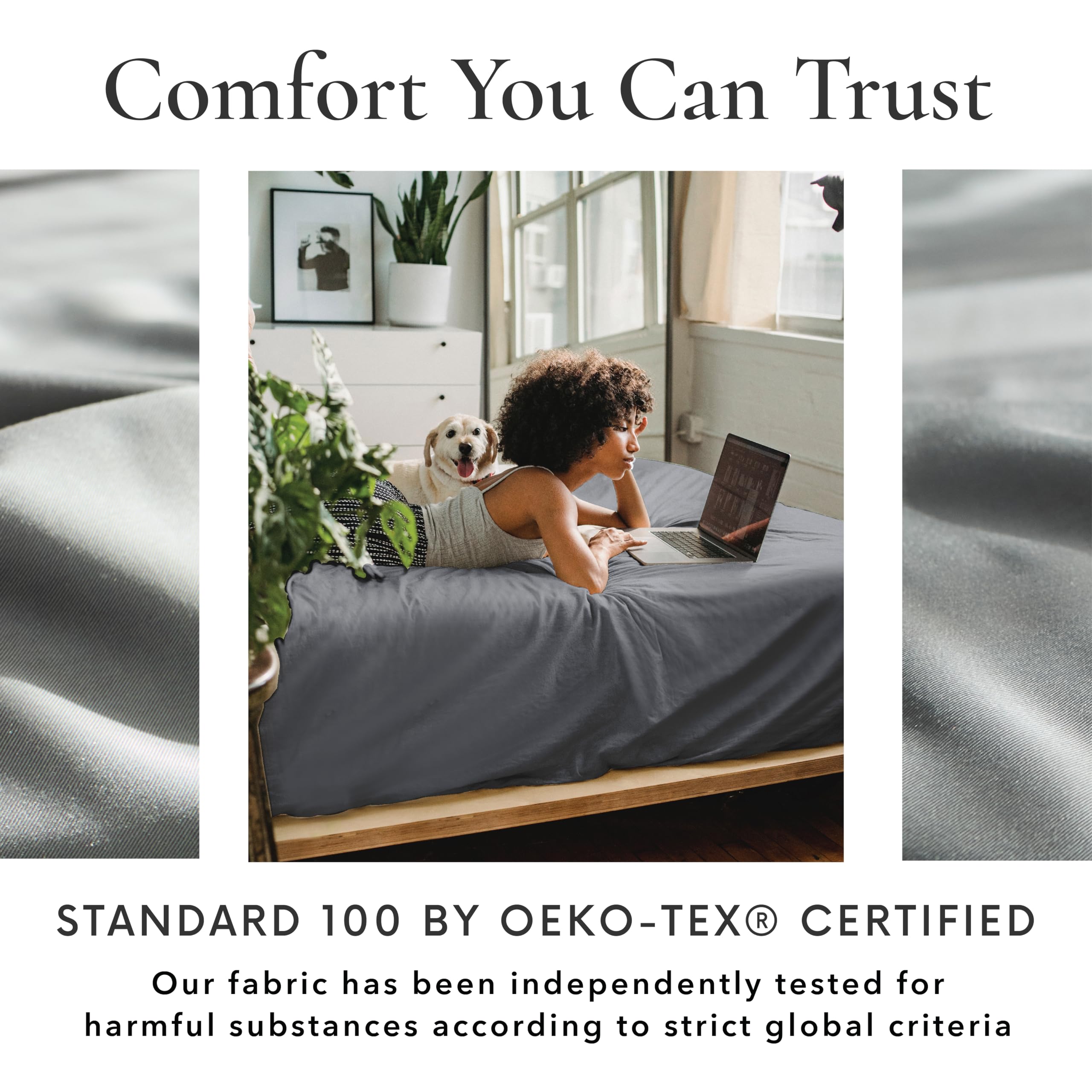 Bamboo Bay 4-Piece Queen Size Sheet Set - 100% Bamboo Viscose, Breathable & Ultra Soft Cooling Bed Sheets for Hot Sleepers - Deep Pocket Fits 16