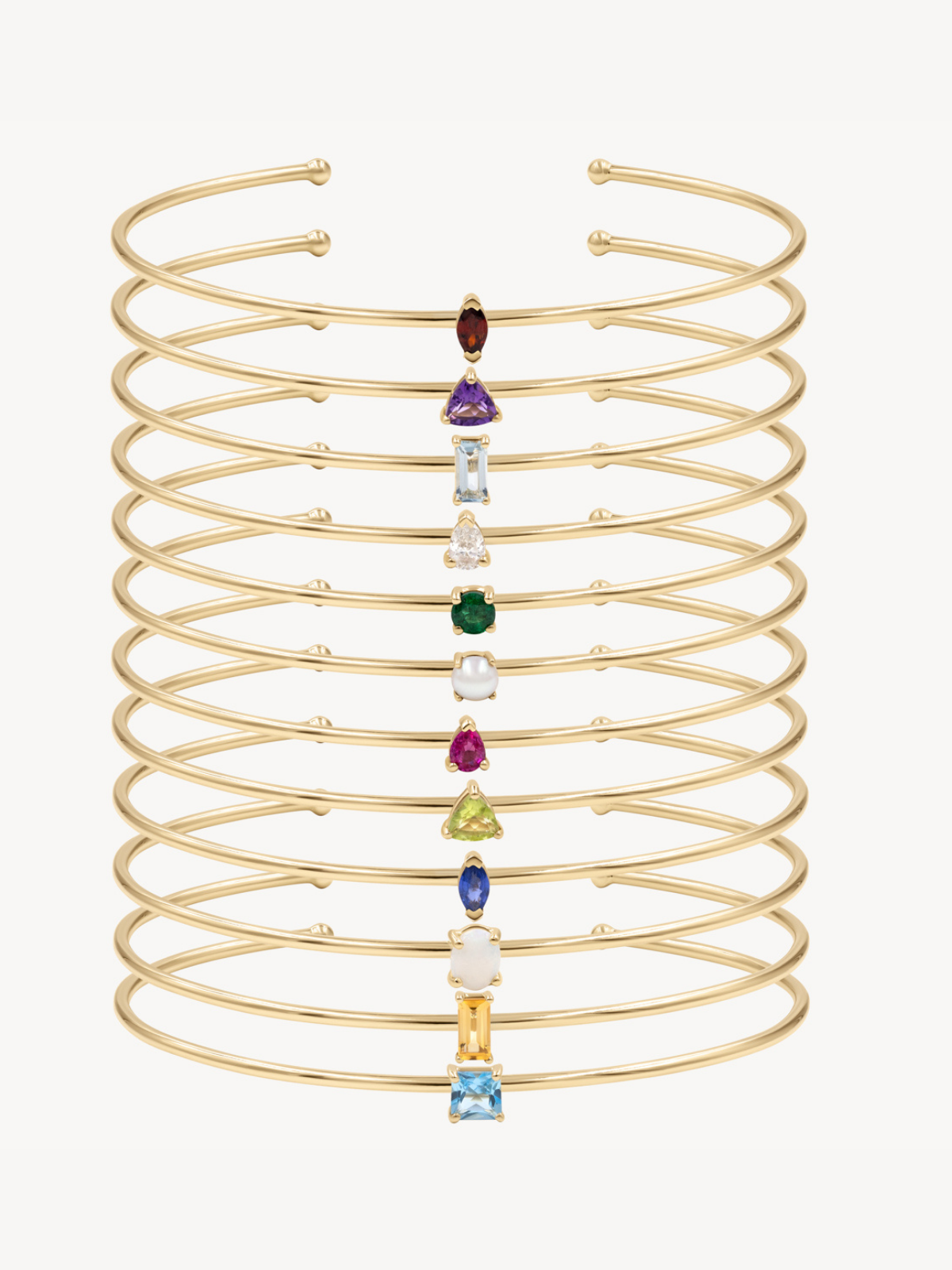 Birthstone Cuff Bracelet for Women - Personalized Sterling Silver Zodiac Charm Bracelet - Perfect for Birthday, Anniversary & Mother's Day Gifts