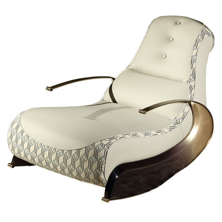 Italian Designer Luxury Leather Sofa Rocking Chair - Modern Living Room Furniture for Home & Office Comfort - Perfect for Relaxing, Reading & Nursery Decor