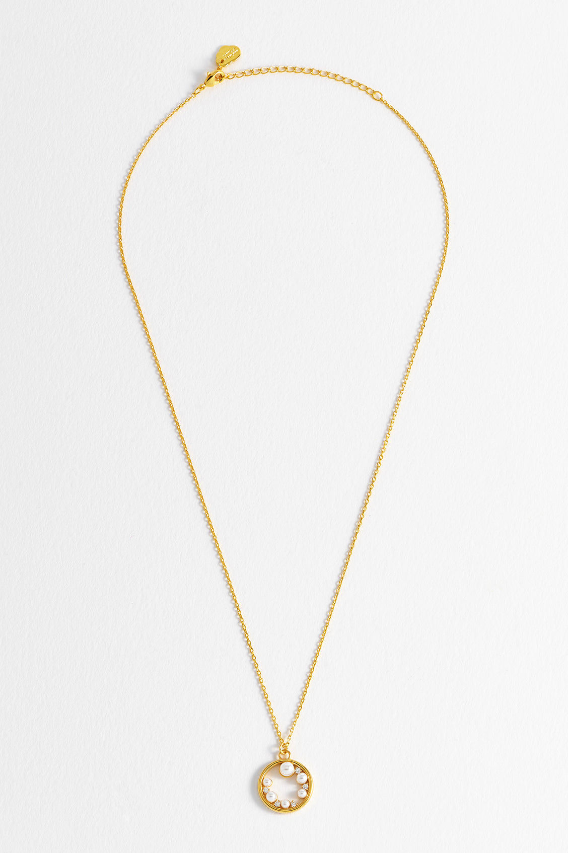 Elegant Pearl CZ Cut Out Pendant Necklace for Women - Perfect for Weddings, Parties & Special Occasions