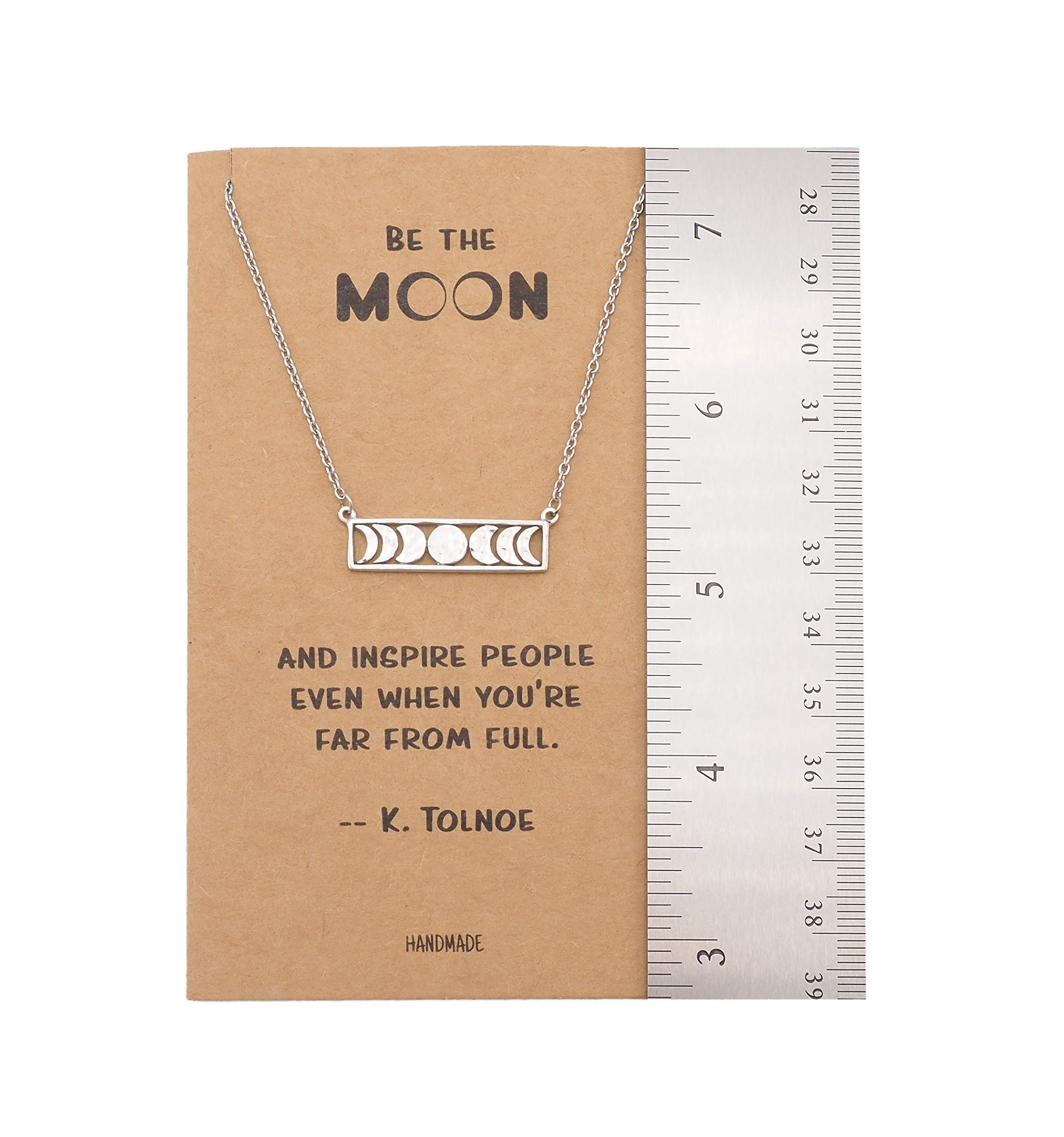 Moon Pendant Necklace for Women - Sterling Silver Inspirational Jewelry Gift with Motivational Quote | Birthday, Anniversary, Graduation Present | Perfect for Everyday Wear & Special Occasions