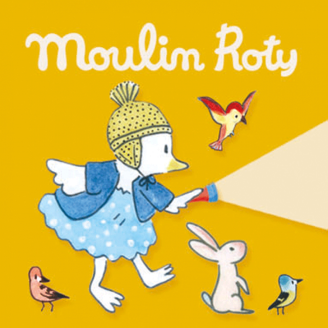 Moulin Roty La Grande Famille Story Torch Discs - Set of 3 LED Night Light Discs for Kids | Bedtime Storytelling & Nursery Decor | Safe & Soothing Nightlight for Children's Rooms