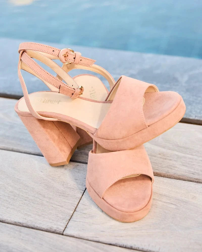 Narcissus Vegan Suede Block Heels for Women | Comfortable Chunky Heels | Perfect for Office, Party & Wedding Occasions