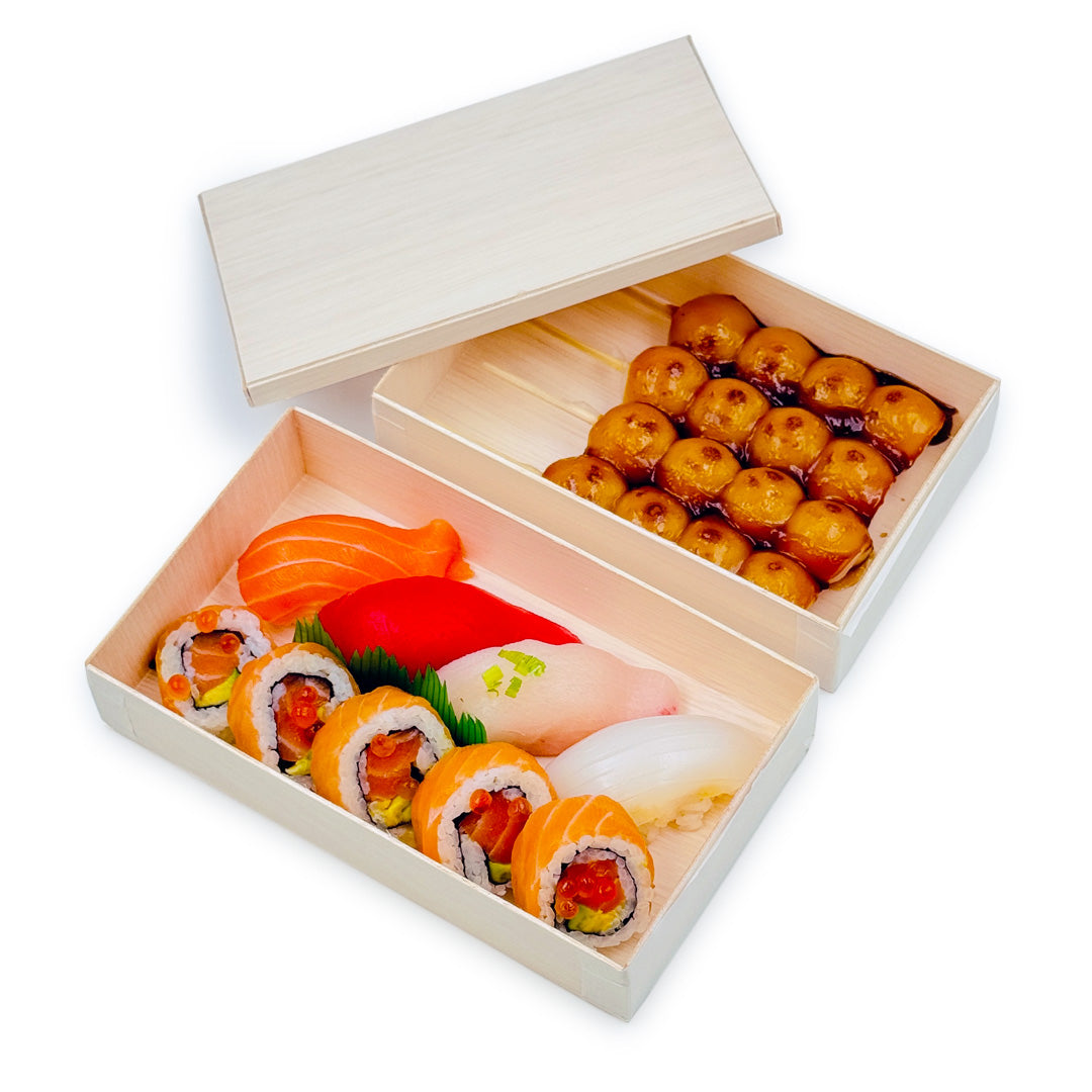 Eco-Friendly Coco Wooden Rectangular Takeout Bento Box with Lid - Medium Size 7.5