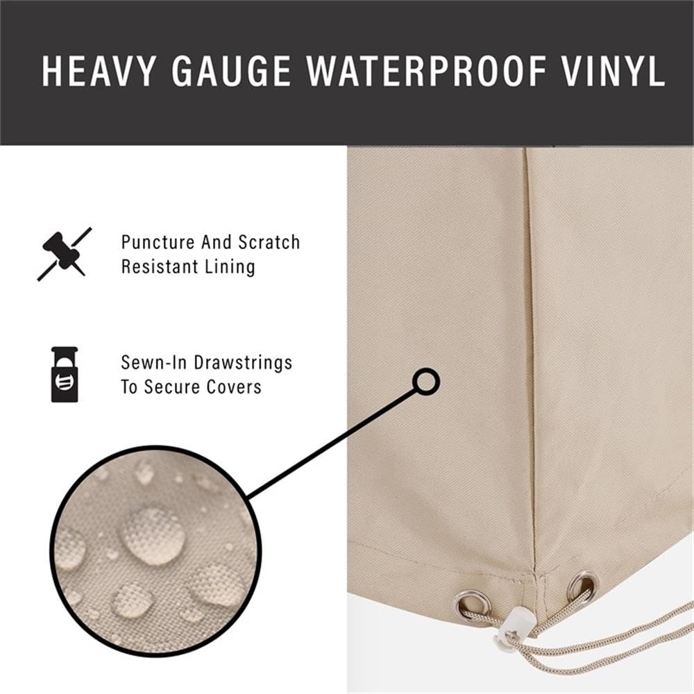 Waterproof Outdoor Coffee Table Cover for Patio & Backyard - Tan