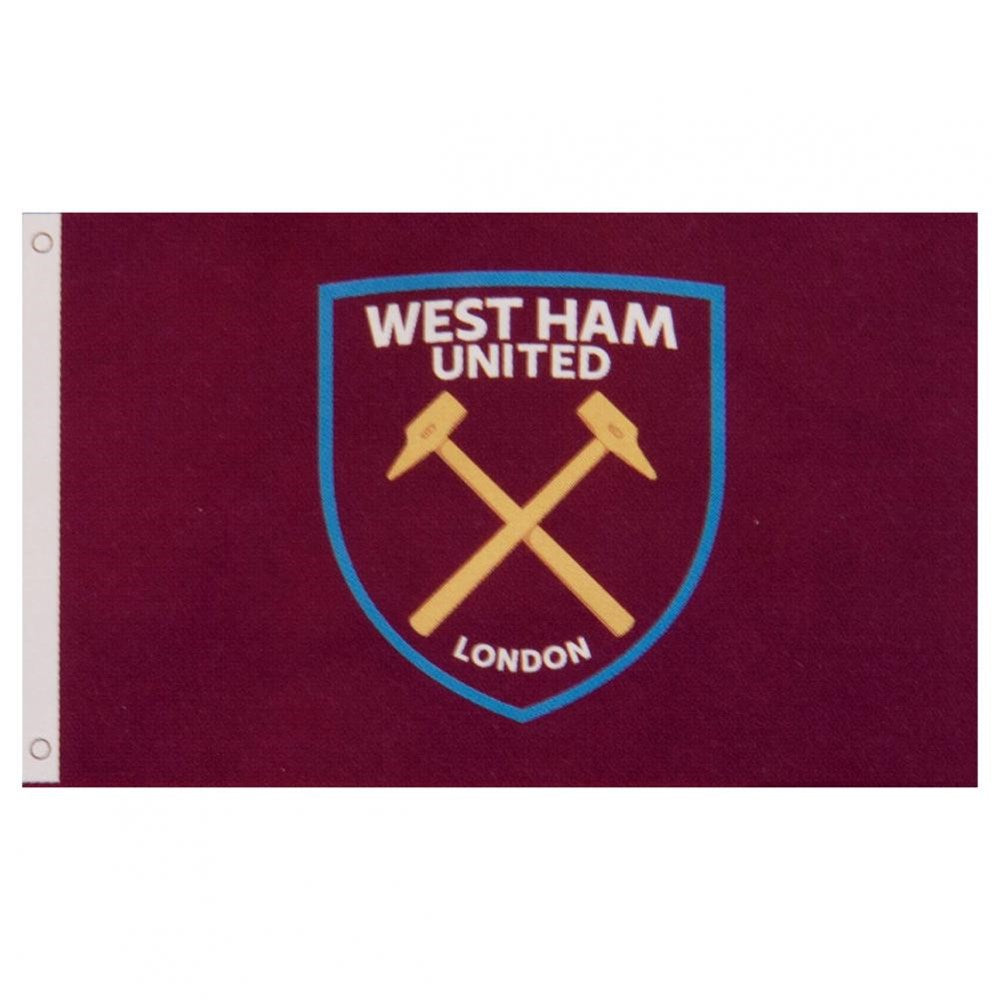 Official West Ham United FC Crest Flag - Premium Embroidered Banners for Home, Office & Game Day Decor - Perfect for Fans & Supporters