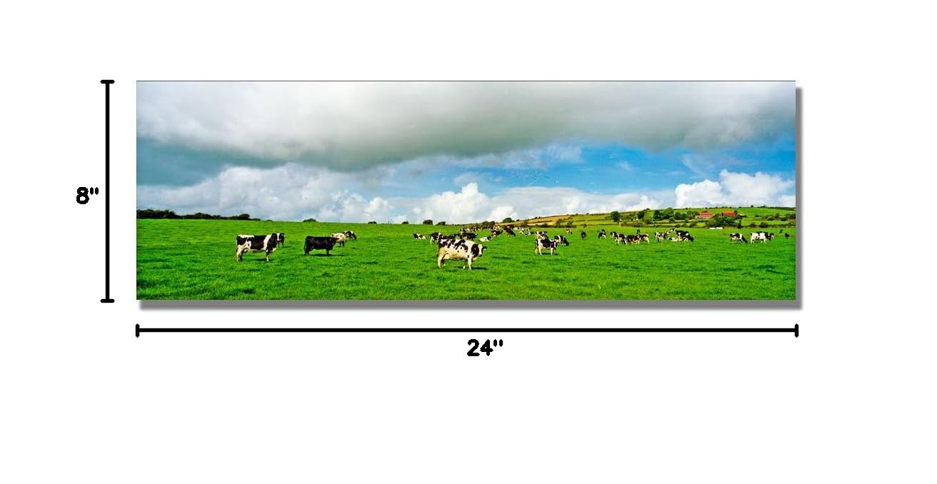 Preston Irish Countryside Canvas Art Print - 8x24 Inch Wall Decor for Living Room, Bedroom & Office - Handmade Landscape Painting for Home & Gifts
