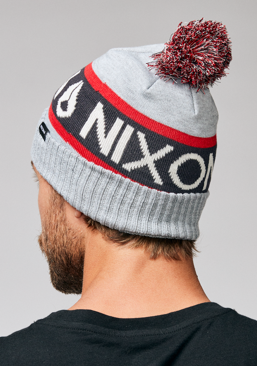 Teamster Beanie - Soft Heather Gray & Red Knit Winter Hat for Men & Women - Perfect for Outdoor Activities, Skiing, and Cold Weather Fashion