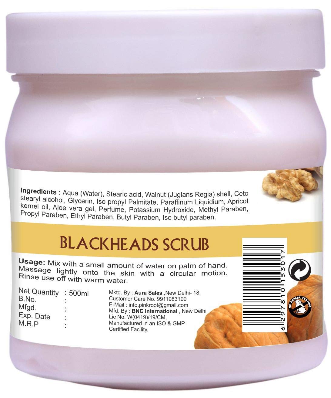 Pink Root Blackhead Scrub & Papaya Exfoliator 500ml - Deep Cleansing Face Scrub for Acne, Blackheads & Oily Skin - Perfect for Daily Skincare Routine & Spa Treatment