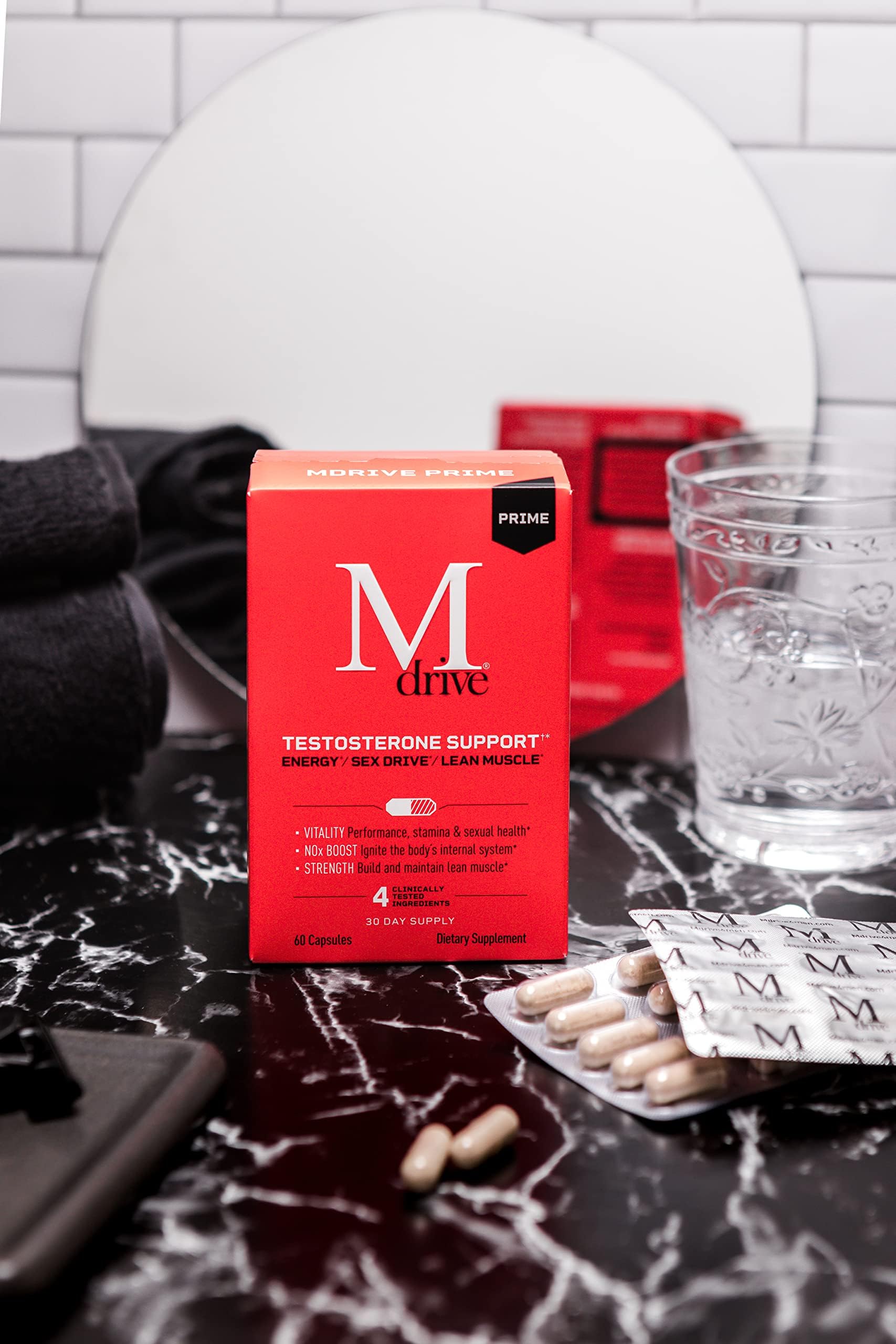 Mdrive Prime Start Supplement - Boost Energy, Strength & Lean Muscle | Supports Digestion, Immune Health, Nitric Oxide & Recovery | Pre-Workout & Post-Workout Support for Men & Women