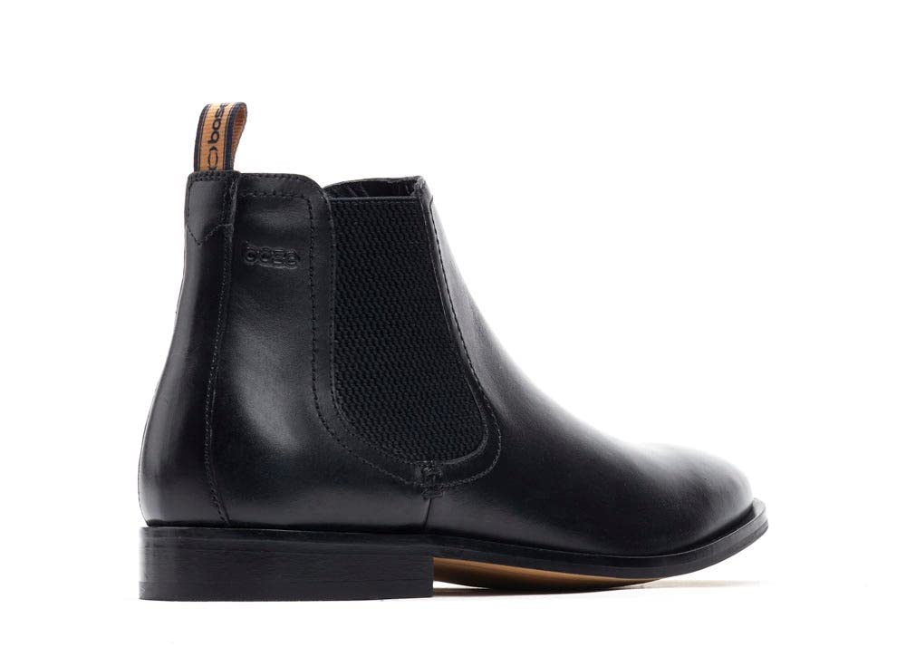 Base London LYNCH WAXY BLACK Men's Chelsea Boots - Waterproof Leather Ankle Boots for Men, Fashionable Slip-On Dress Shoes for Business Casual & Night Out