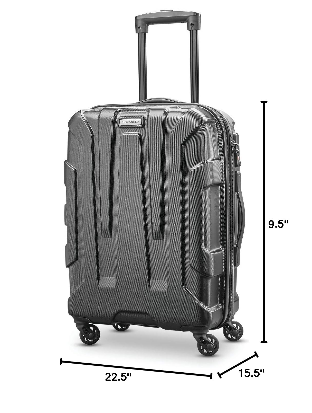 Samsonite Centric 20-Inch Expandable Hardside Spinner Carry-On Luggage - Lightweight & Durable Suitcase for Travel, Business Trips & Weekend Getaways (Black)