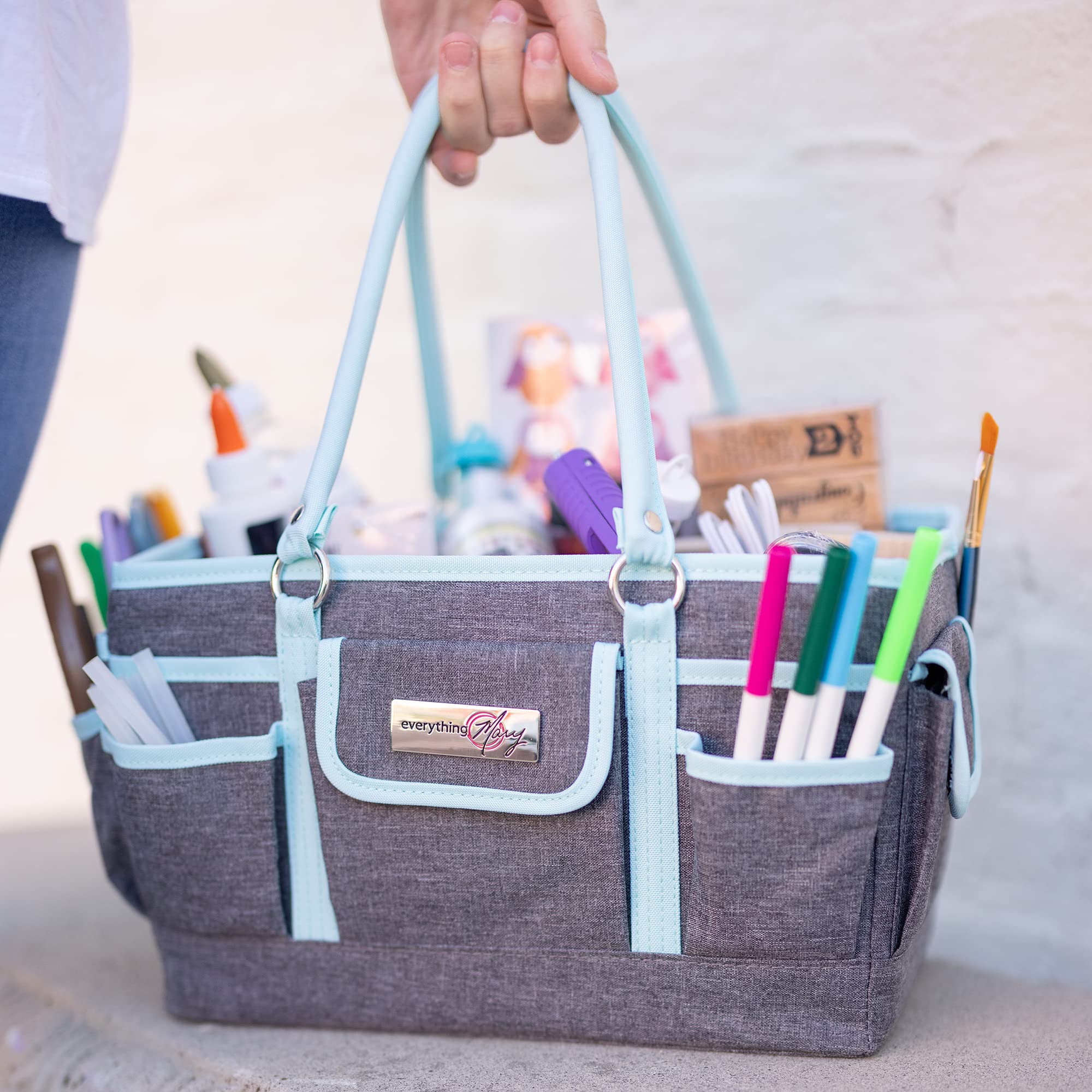 Everything Mary Deluxe Collapsible Storage Organizer with Handles - Multi-Purpose Foldable Tote for Diapers, Toys, Office Supplies & Home Organization | Perfect for Nursery, Travel, Craft Room & Daily Essentials