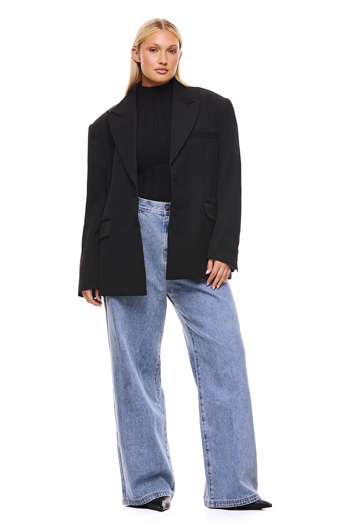 The Isla Black Blazer for Women - Elegant Slim Fit Office Blazer with Notch Lapel - Perfect for Business, Work, and Formal Occasions