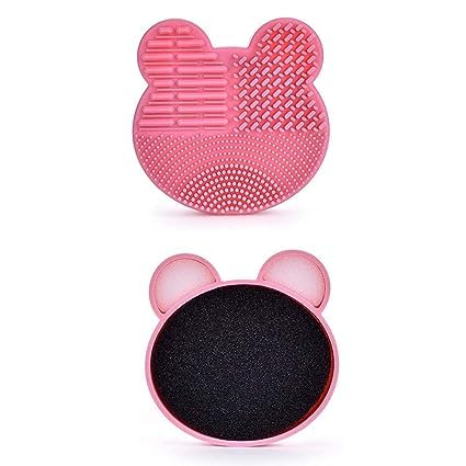 BANIRA 2-in-1 Silicone Makeup Brush Cleaner Pad - Dry Brush Color Switch & Wet Cleaning Mat with Color Removal Sponge - Perfect for Professional & Home Makeup Brush Care