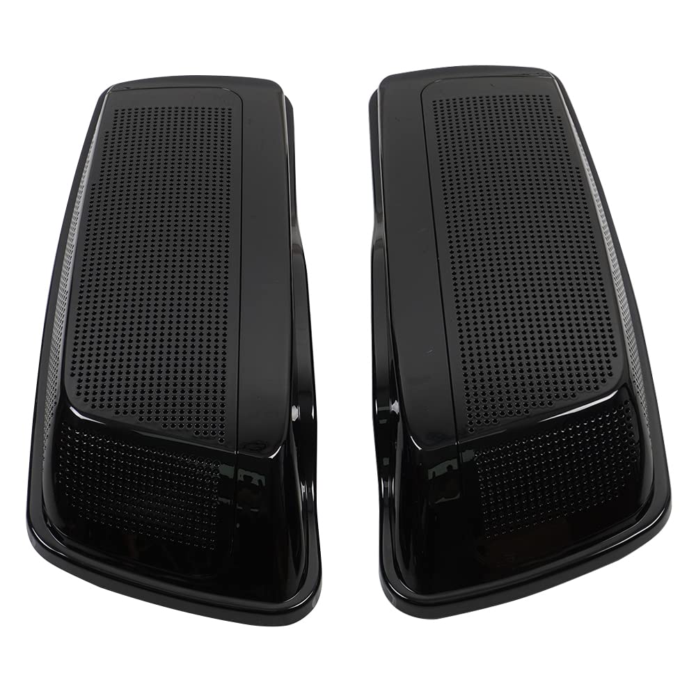 ZXMT Black Dual 6x9 Saddlebag Speaker Lids for Harley Touring Road King 2014-2021 - Upgrade Motorcycle Audio System for Enhanced Riding Experience