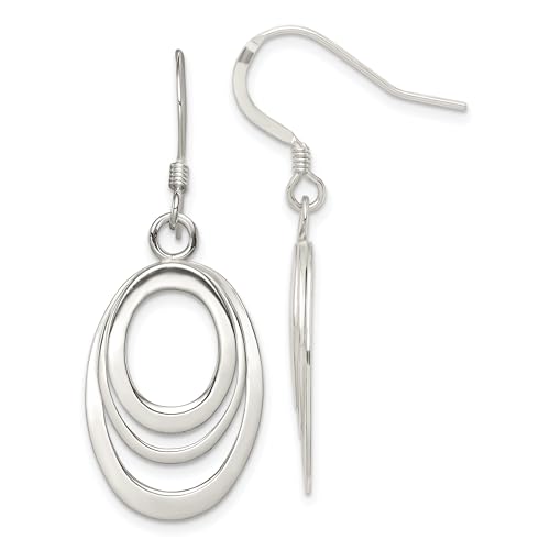925 Sterling Silver Oval Dangle Earrings for Women - Elegant Indian Style Jewelry - Perfect for Weddings, Parties & Ethnic Fashion Outfits