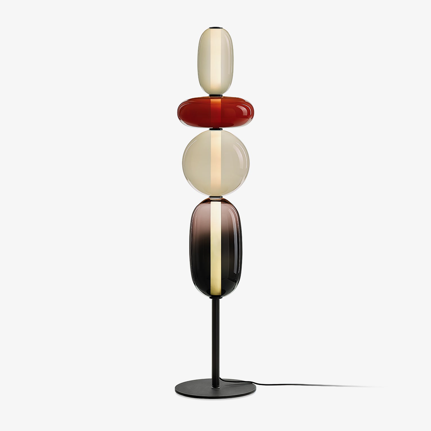 Candied Glass Floor Lamp - Modern LED Standing Light for Living Room, Bedroom & Office Decor - Warm White Ambient Lighting