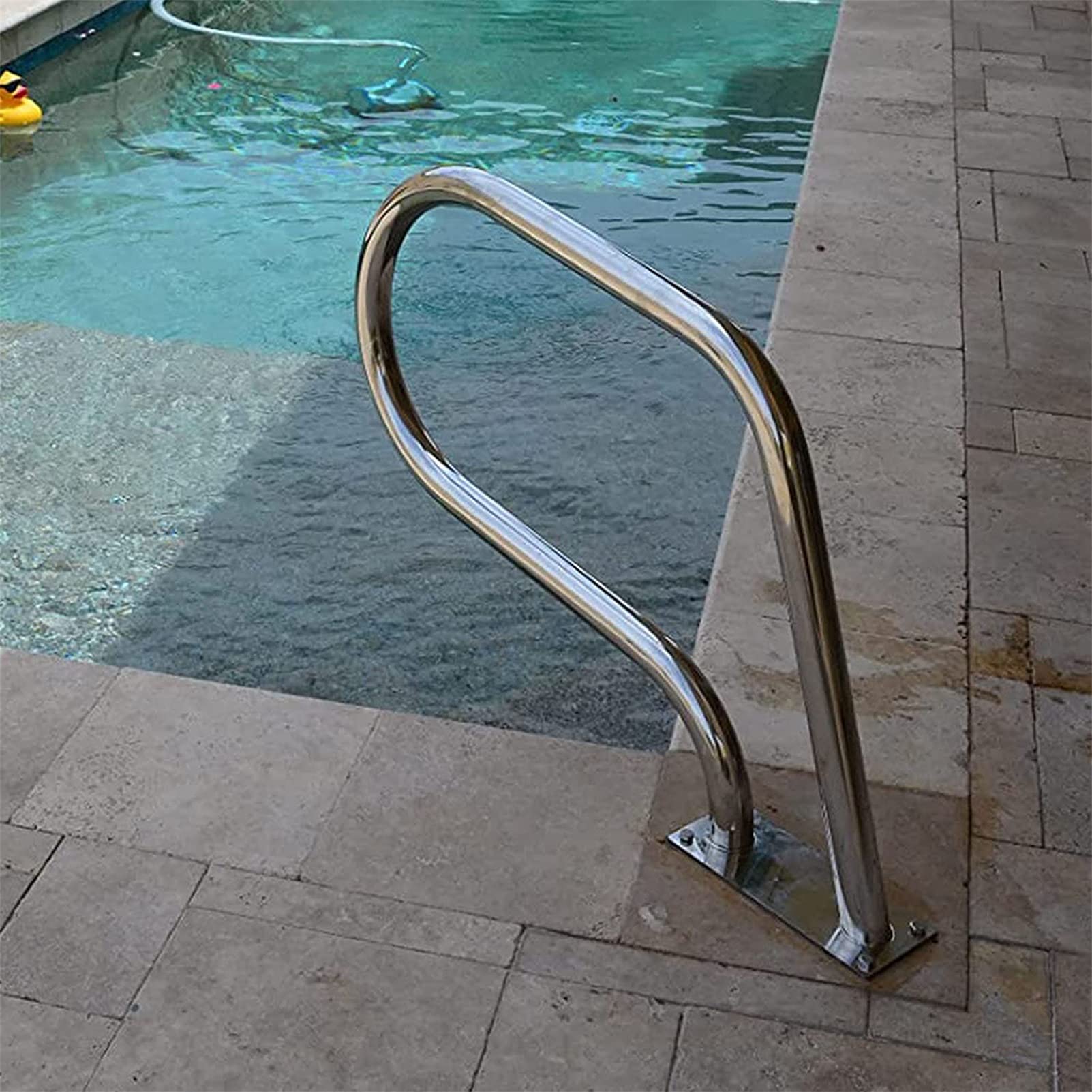 304 Stainless Steel Swimming Pool Handrail - 4ft Blue Rail Runner with Quick Mount Base for In-Ground Pools | Easy Installation | Safety Support for Pool Entry & Exit | Perfect for Elderly & Kids Swimming Safety
