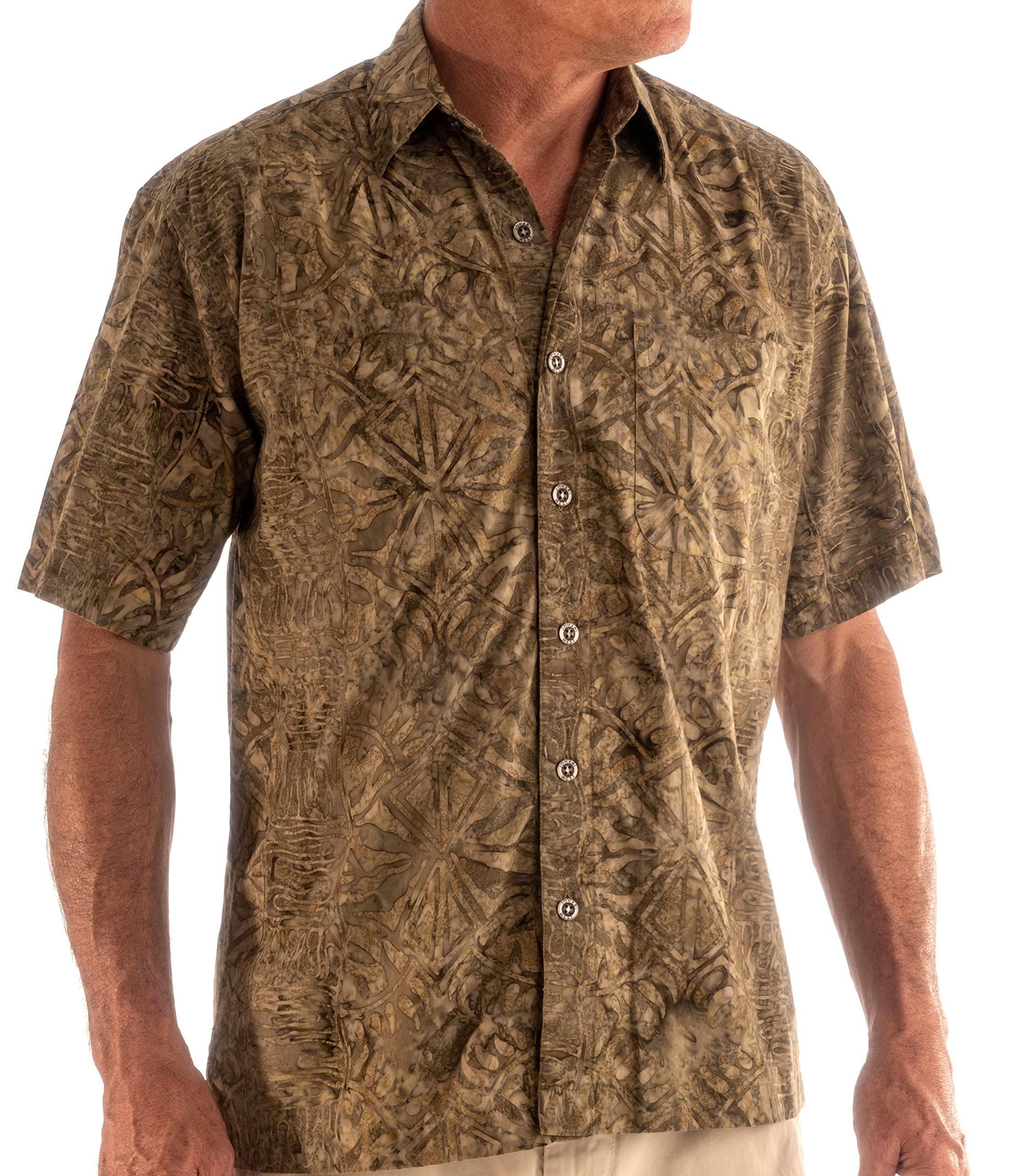 Big & Tall Men's Hawaiian Shirt - Short Sleeve Tropical Cotton Button Up Shirt for Summer Vacation, Beach Party & Casual Wear