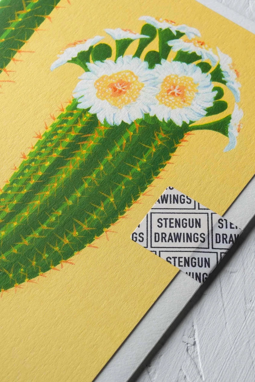 Yellow Cactus Greeting Card - Perfect for Birthdays, Thank You Notes & Home Decor | Eco-Friendly & Unique Design