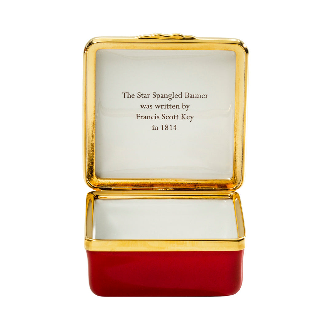 Patriotic Star Spangled Banner Enamel Jewelry Box - Perfect for American Flag Collectors, Gift Giving & Home Decor