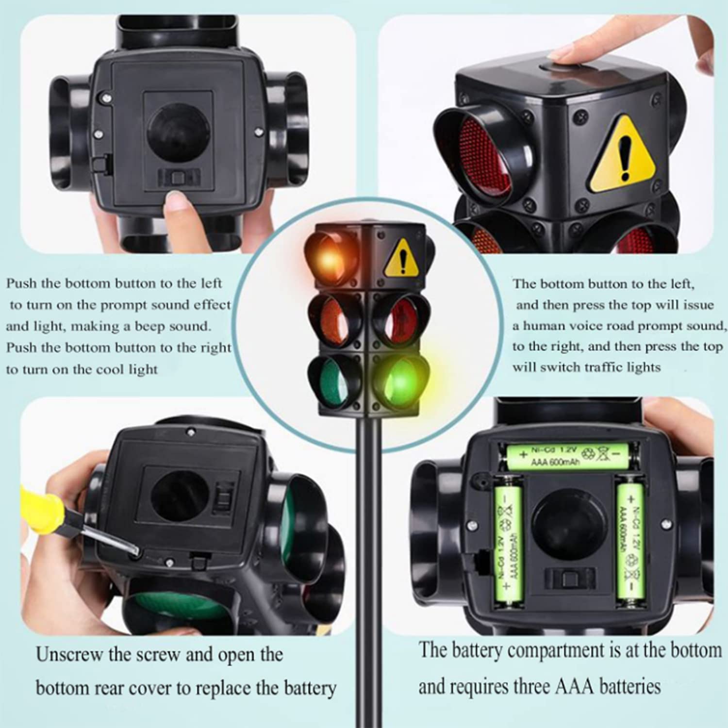 ARTFILIF Large Traffic Light Toy - Educational Traffic Light Lamp for Kids, Traffic Safety Learning & Early Education Props | Perfect for Classroom, Playroom & Road Safety Training