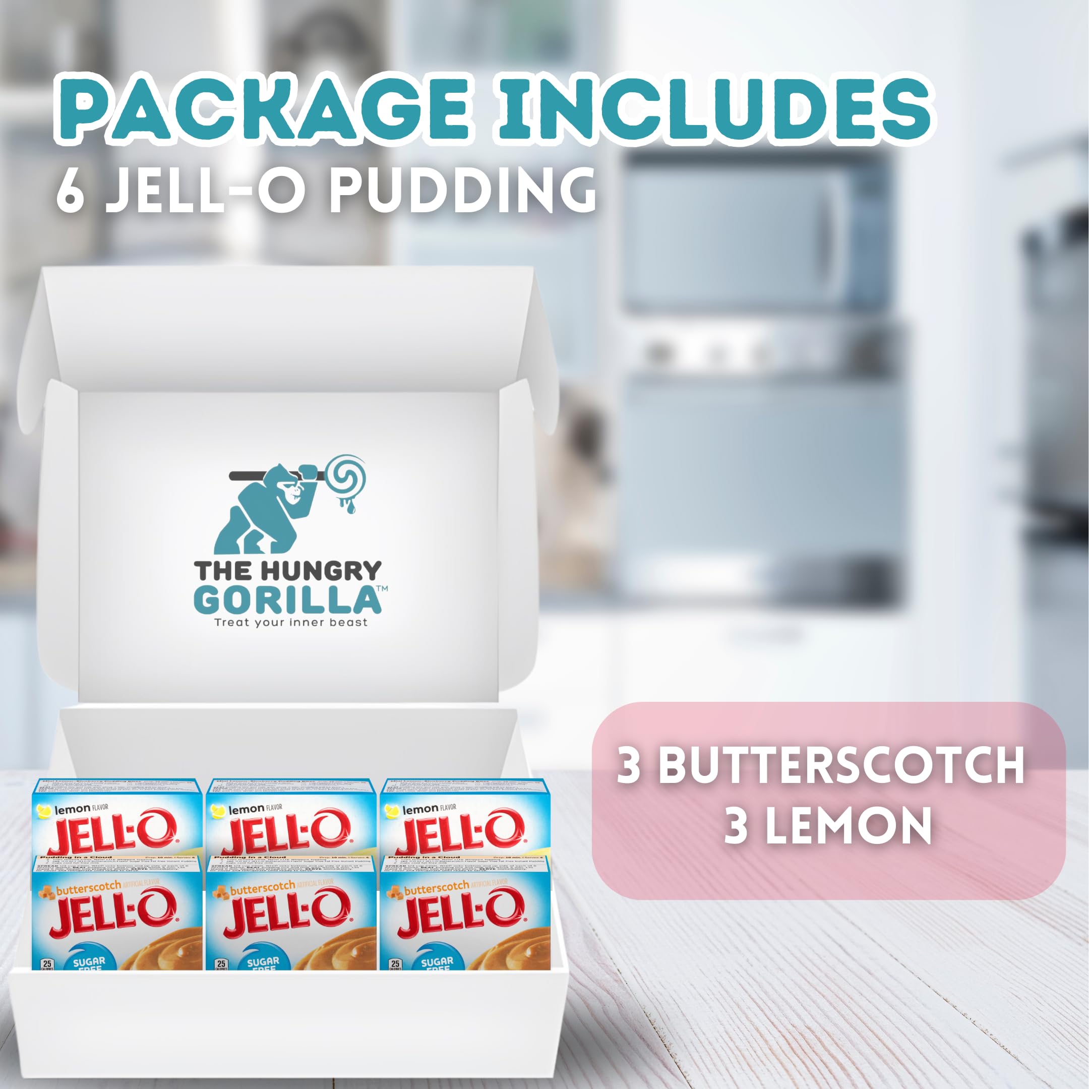 Sugar Free Jell-O Pudding 6 Pack - Variety Box with Lemon & Butterscotch Flavors | Perfect for Desserts, Snacks & Keto-Friendly Diets