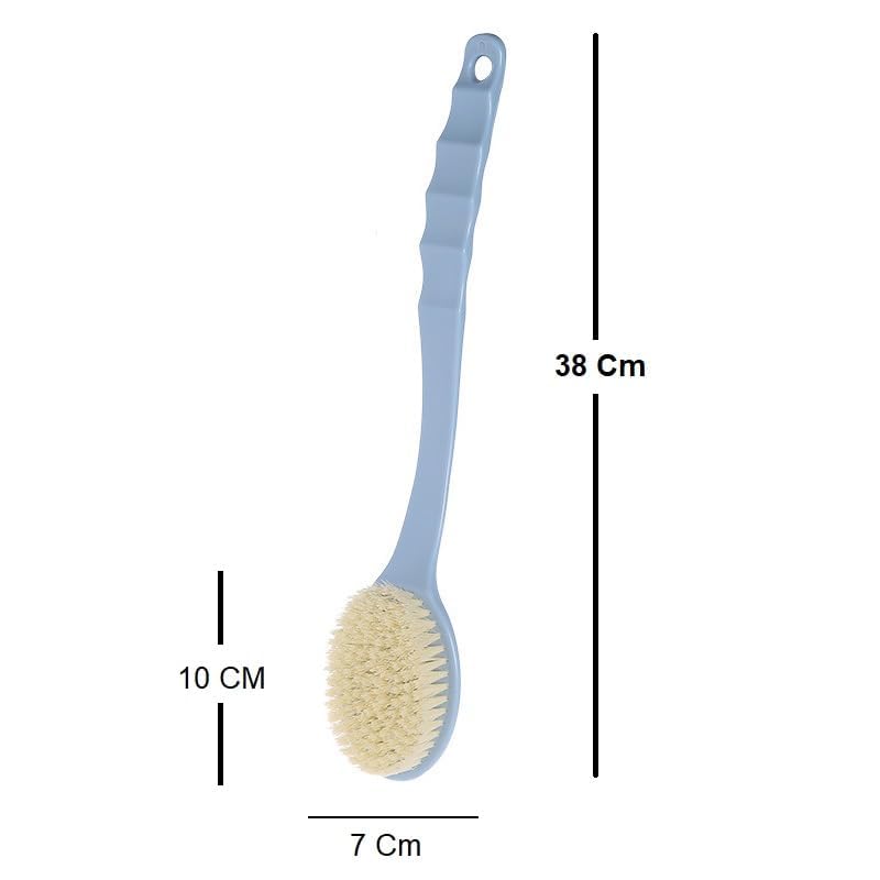 KitchenFest® Long Handle Nylon Bath Brush for Exfoliating & Cleansing - Soft Bristles for Gentle Skin Care - Perfect for Shower, Bath & Spa - Multicolor (Large, 1 Pack)