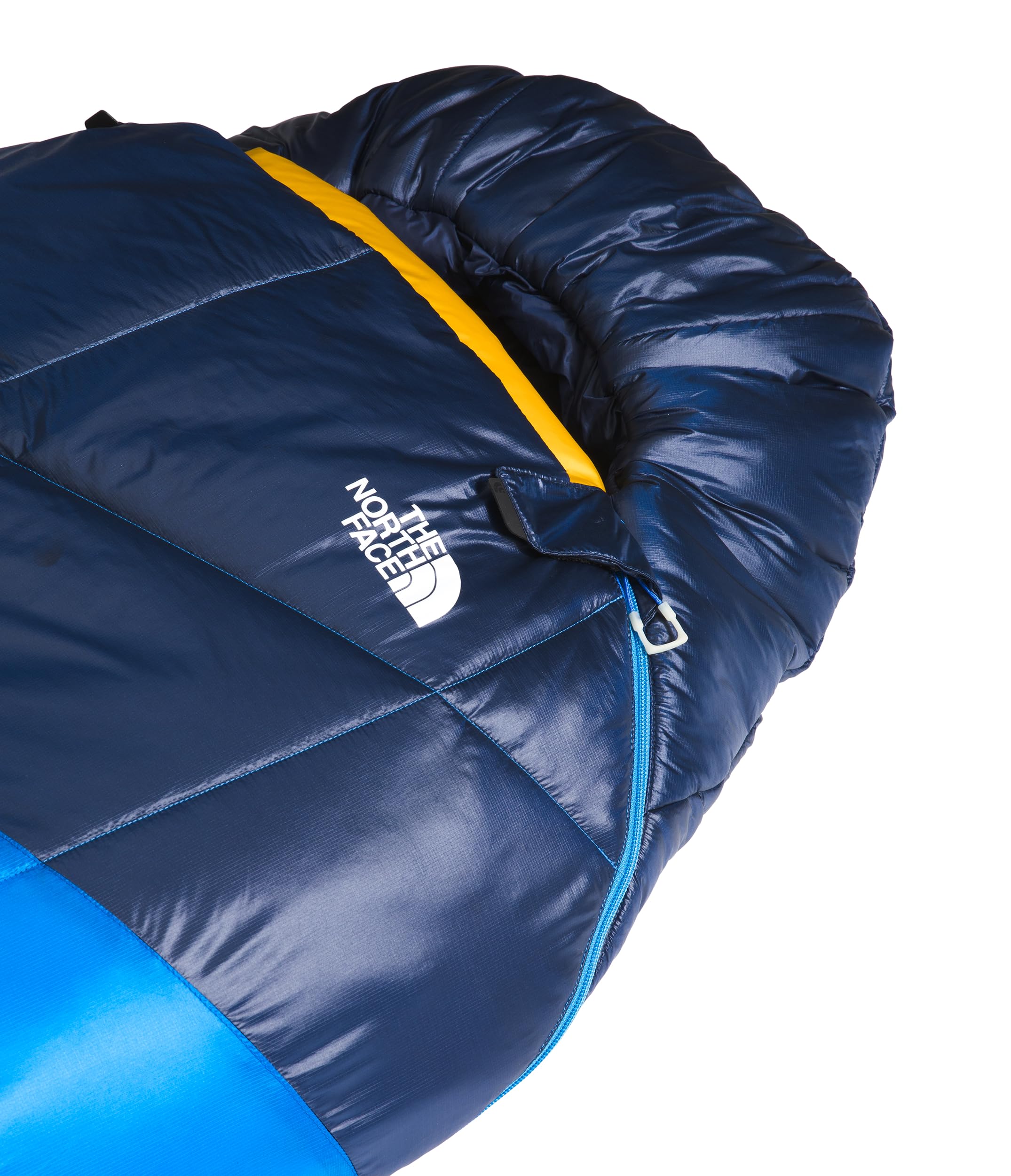 The North Face One Bag Camping Sleeping Bag - Lightweight, Waterproof & Insulated for Outdoor Adventures - Super Sonic Blue/Arrowwood Yellow (Regular Size) - Perfect for Backpacking, Hiking & Cold Weather Camping