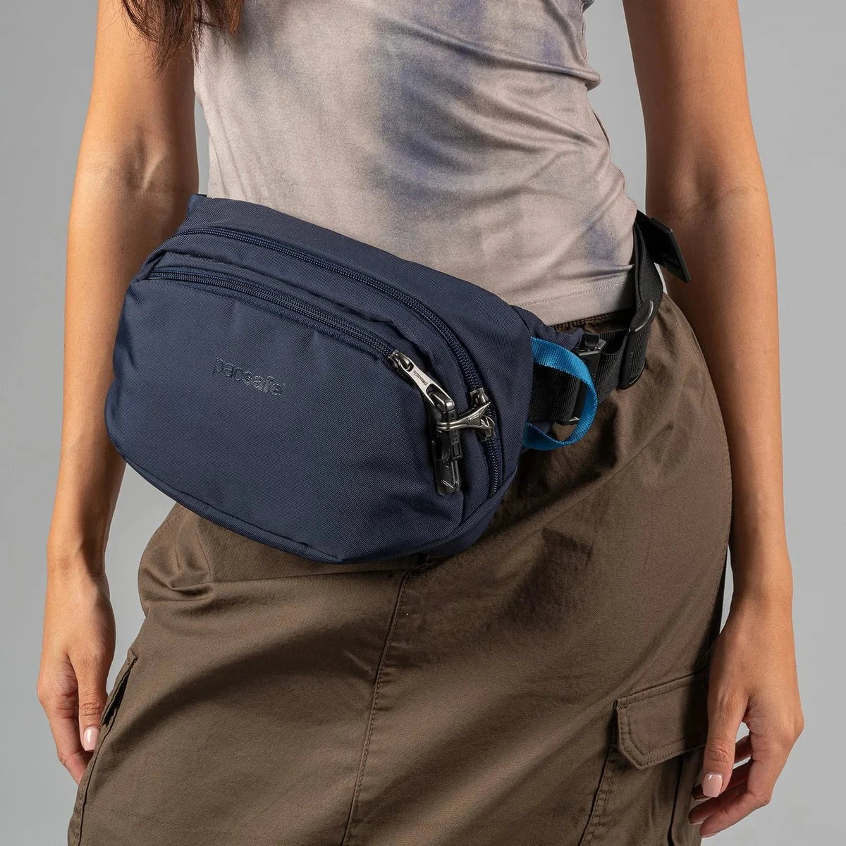 Pacsafe Vibe 100 Anti-Theft RFID Blocking Waist Pack for Travel, Hiking & Daily Use - Secure Crossbody Bag with Cut-Proof Straps for Men & Women