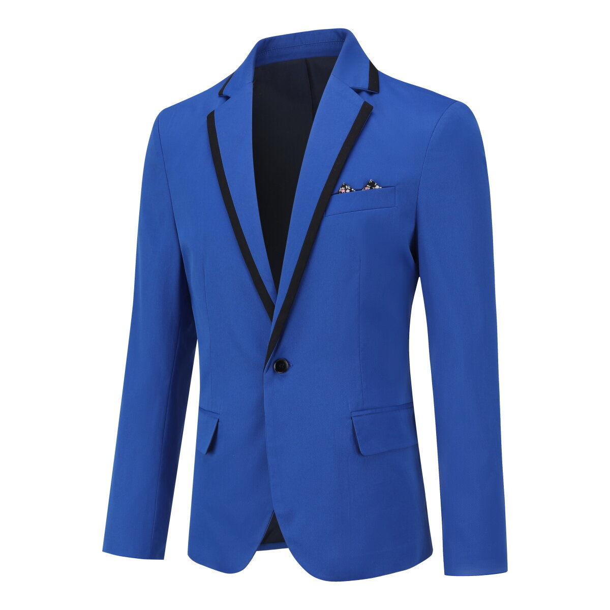 Men's Slim Fit One Button Solid Blue Casual Blazer for Office, Wedding & Business Events | Lightweight Stretch Comfort Jacket