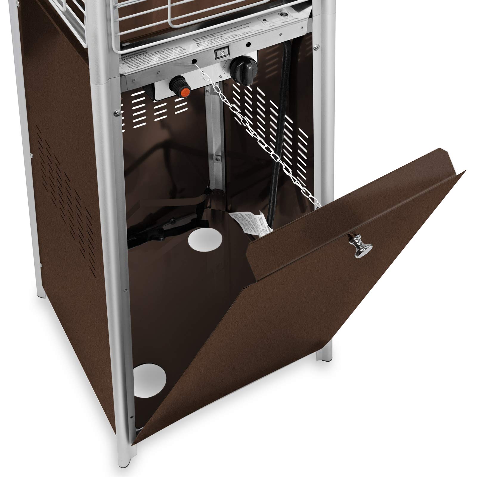 Commercial Outdoor Propane Patio Heater - 50,000 BTU LP Gas Porch & Deck Heater in Mocha - Perfect for Restaurants, Backyards, and Outdoor Events