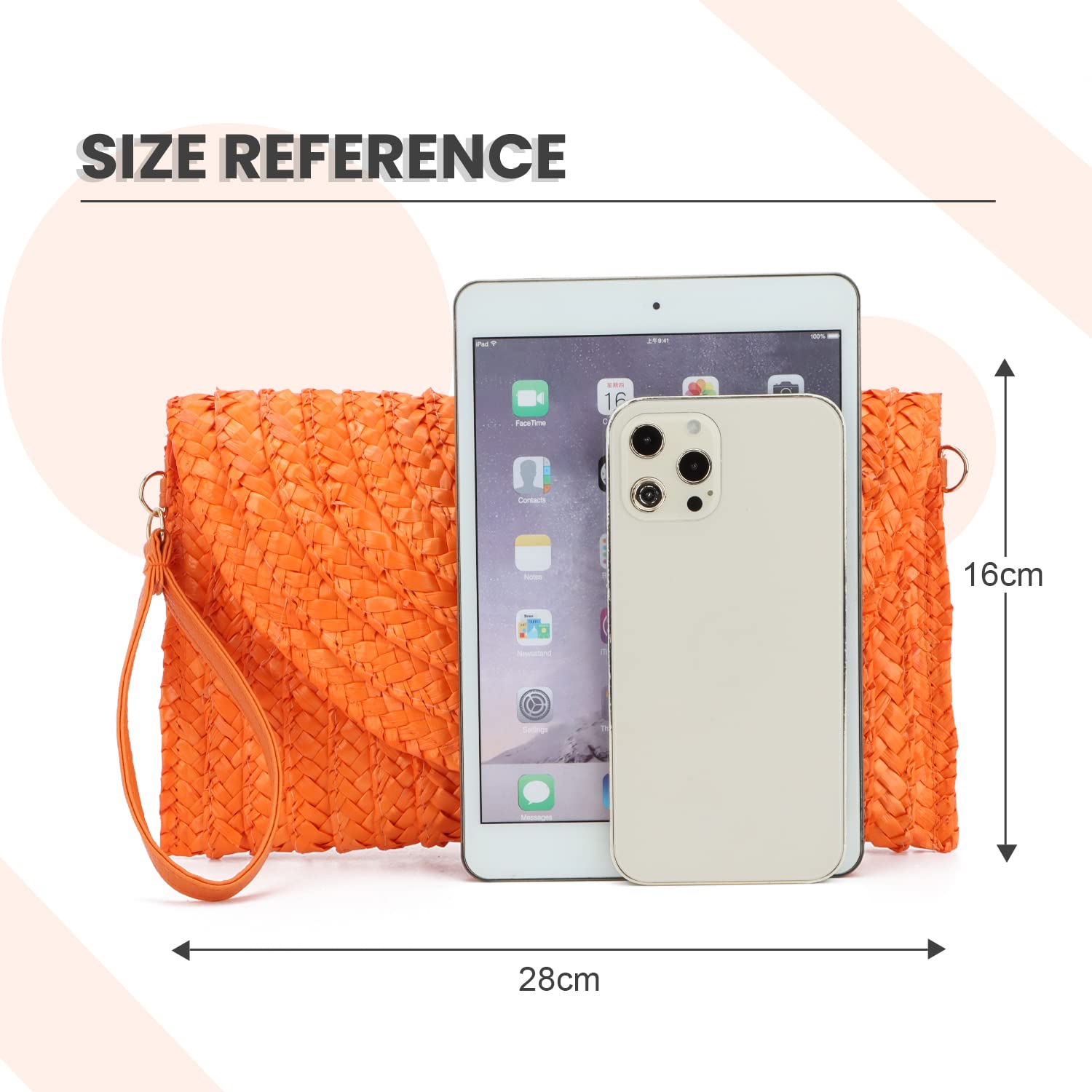 Women's Woven Straw Clutch Purse - Summer Beach Shoulder Bag for Vacation, Pool Party & Outdoor Events | Stylish Eco-Friendly Handbag for Women