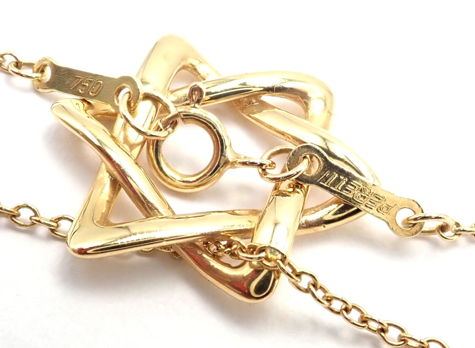 Authentic Tiffany & Co Peretti 18k Yellow Gold Star of David Pendant Necklace - Elegant Jewish Jewelry Gift for Women, Perfect for Hanukkah, Bar Mitzvah & Special Occasions