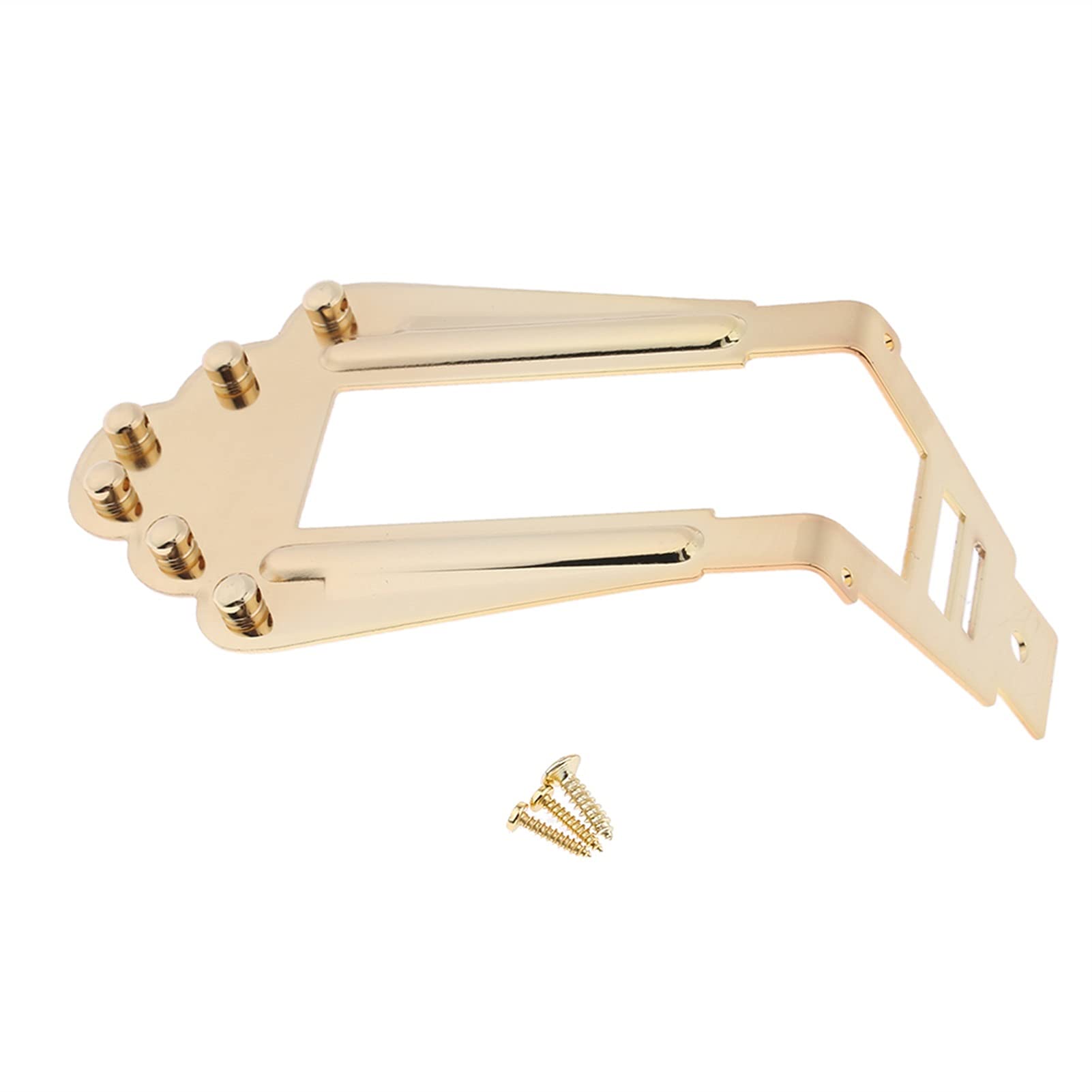 Golden 6 String Guitar Bridge System Set - Hollowbody Archtop Guitar Tailpiece & Bridge Replacement Parts - Perfect for Jazz, Blues & Acoustic Performances