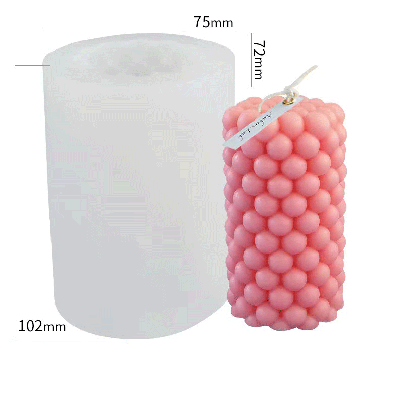 Bubble Shape Cylinder Silicone Candle Mold - 4 Inch Height (102mm) for DIY Candles, Home Decor, Wedding & Party Decorations