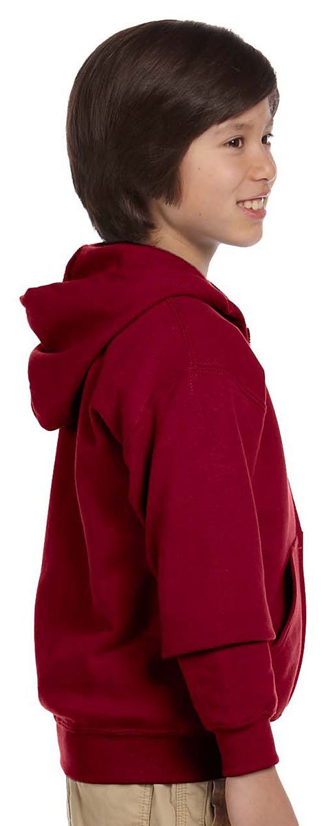 Gildan Big Boys' Heavy Blend Ribbed Full-Zip Hooded Sweatshirt - Warm & Durable Pullover for Kids, Teens - Perfect for School, Sports & Outdoor Activities