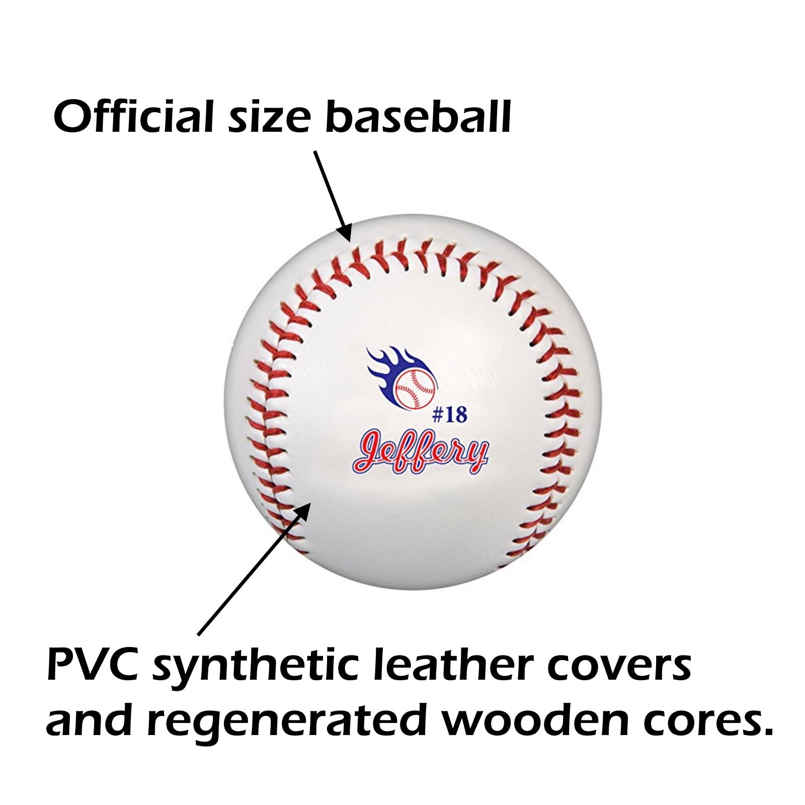 Custom Personalized Baseballs - Official Size with 15 Unique Designs or Upload Your Photo/Logo - Perfect for Team Gifts, Promotions & Special Events